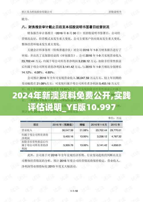 2024年新澳资料免费公开,实践评估说明_YE版10.997