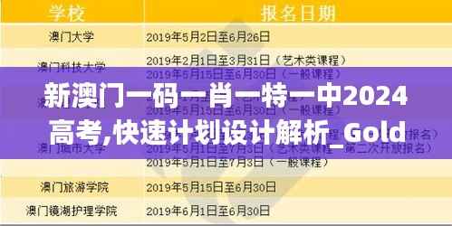 新澳门一码一肖一特一中2024高考,快速计划设计解析_Gold2.212