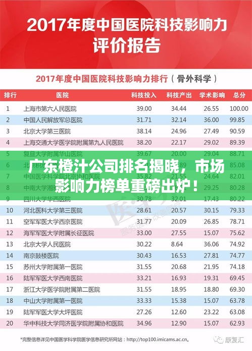 广东橙汁公司排名揭晓,市场影响力榜单重磅出炉!