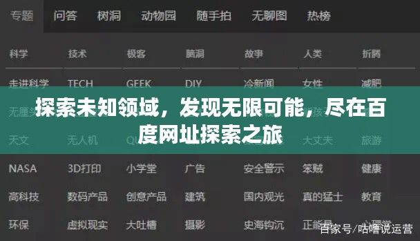 探索未知领域,发现无限可能,尽在百度网址探索之旅