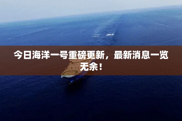 今日海洋一号重磅更新,最新消息一览无余!